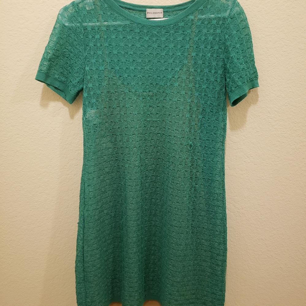 Philosophy mesh green dress (size 4)